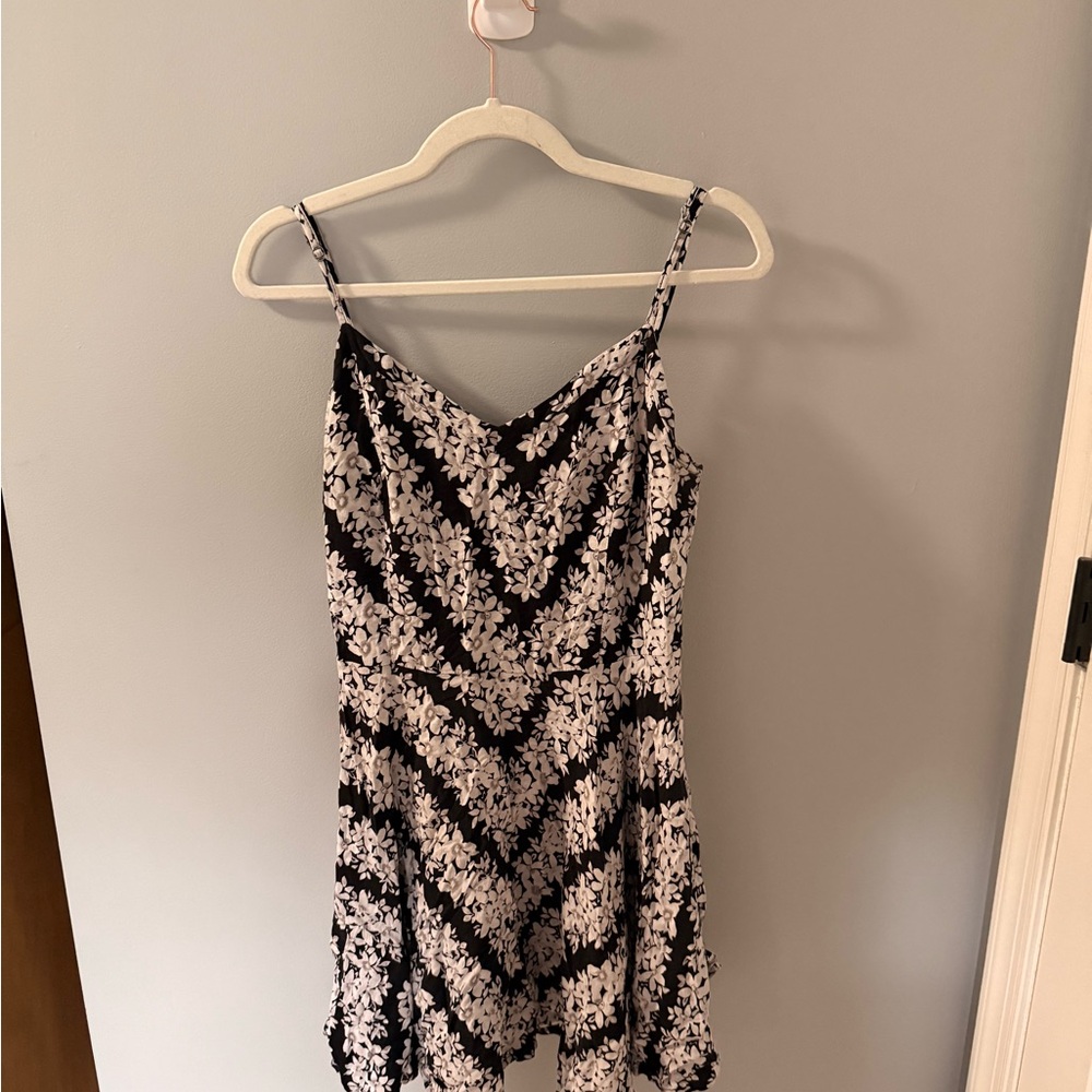 Black & White Floral Slip Dress